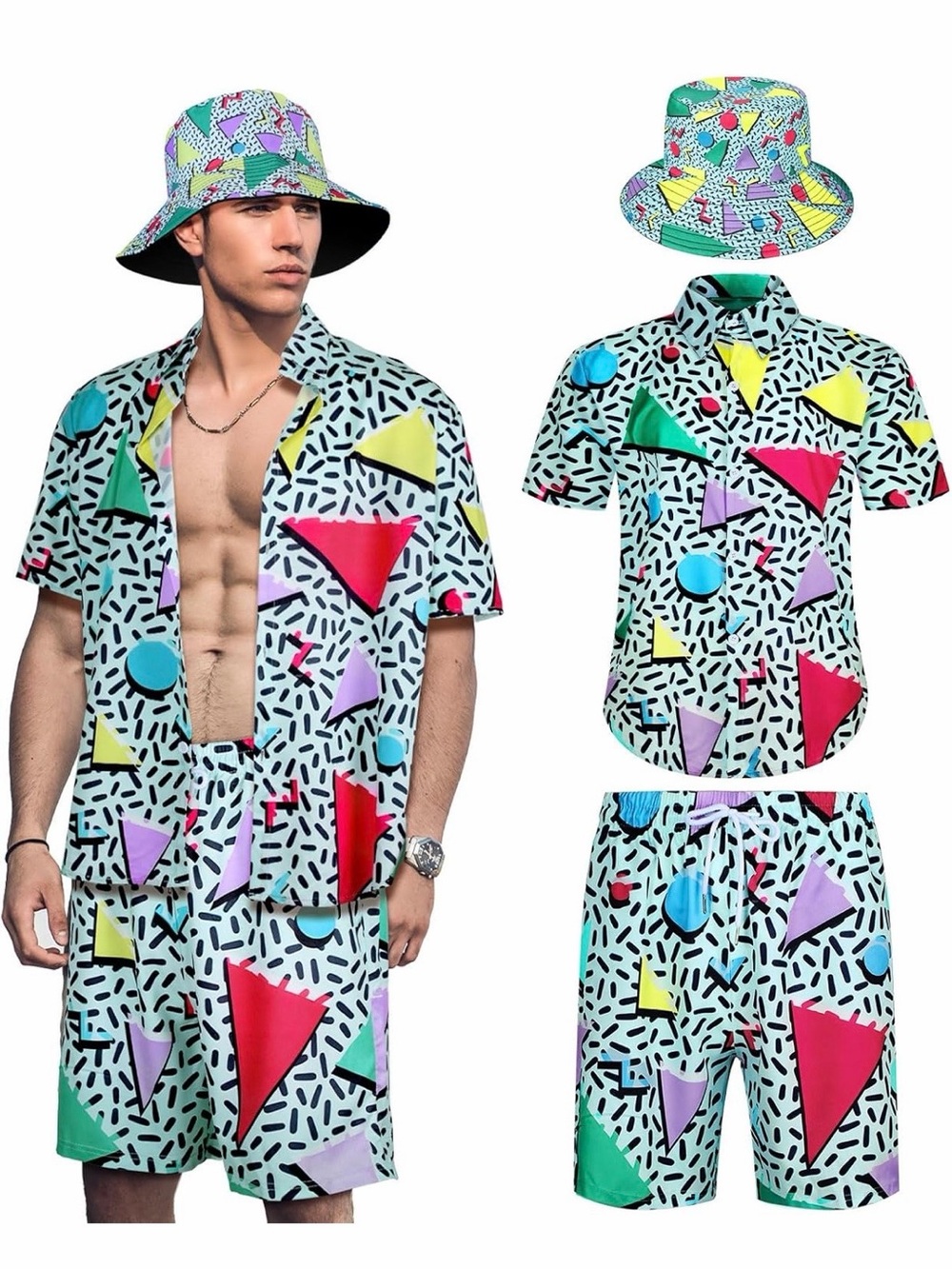 Men’s 2 pcs 80’s, 90’s outfit. Costume clothes. Size XL